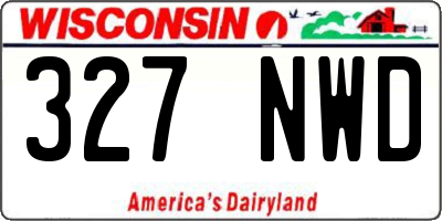 WI license plate 327NWD
