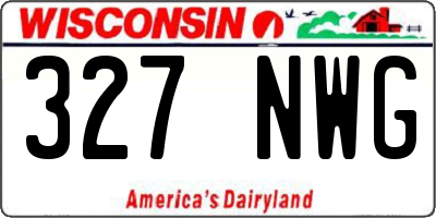 WI license plate 327NWG