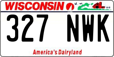 WI license plate 327NWK