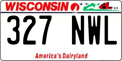 WI license plate 327NWL