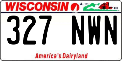 WI license plate 327NWN