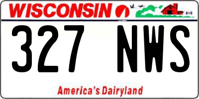 WI license plate 327NWS