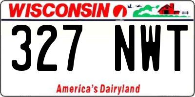 WI license plate 327NWT