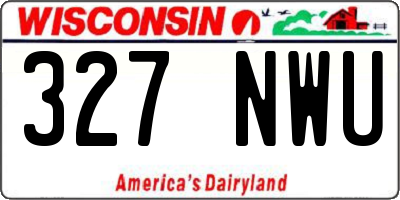 WI license plate 327NWU