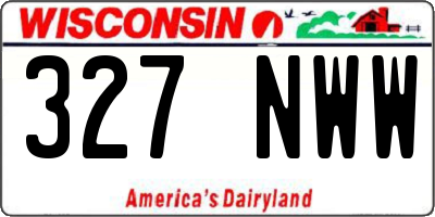 WI license plate 327NWW