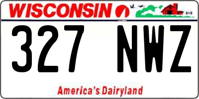 WI license plate 327NWZ