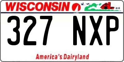 WI license plate 327NXP