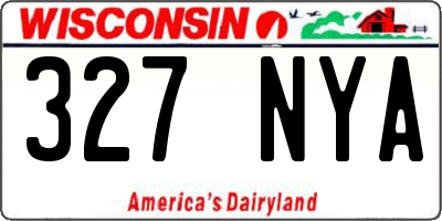 WI license plate 327NYA