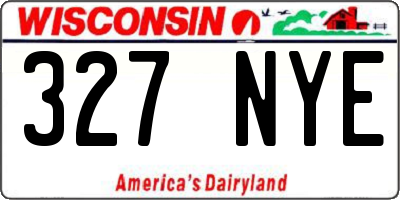 WI license plate 327NYE