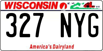 WI license plate 327NYG