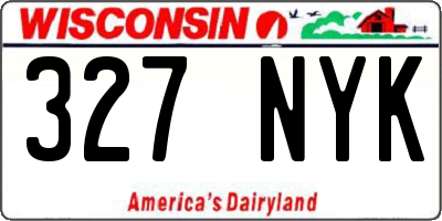 WI license plate 327NYK