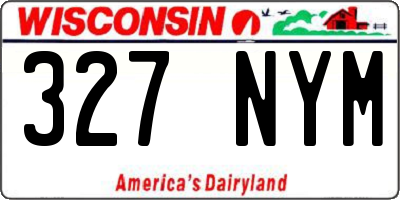 WI license plate 327NYM