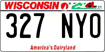 WI license plate 327NYO