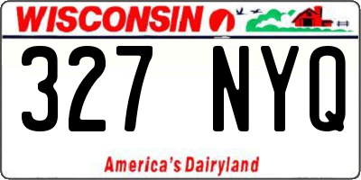 WI license plate 327NYQ
