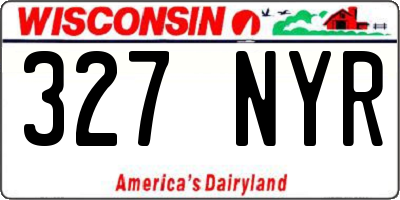 WI license plate 327NYR