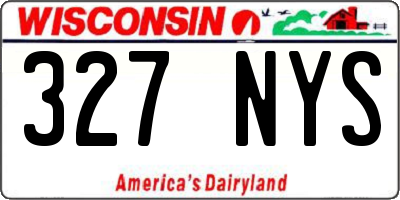 WI license plate 327NYS