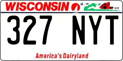 WI license plate 327NYT