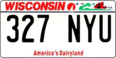 WI license plate 327NYU