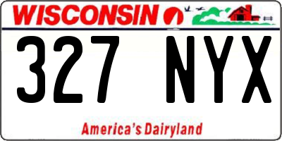 WI license plate 327NYX