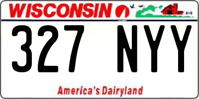 WI license plate 327NYY