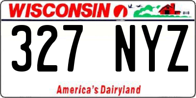 WI license plate 327NYZ