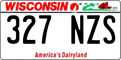 WI license plate 327NZS