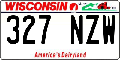 WI license plate 327NZW
