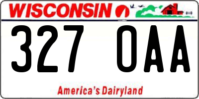 WI license plate 327OAA