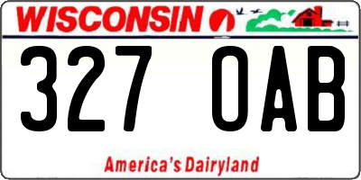 WI license plate 327OAB