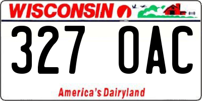 WI license plate 327OAC