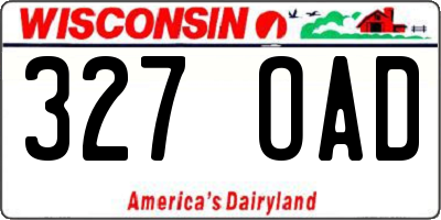 WI license plate 327OAD