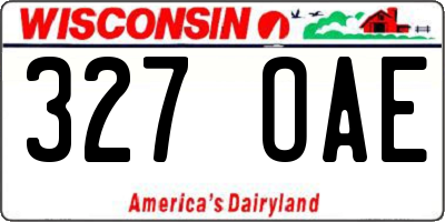 WI license plate 327OAE