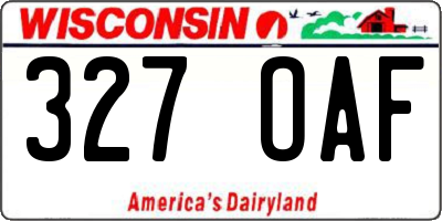 WI license plate 327OAF