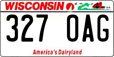 WI license plate 327OAG