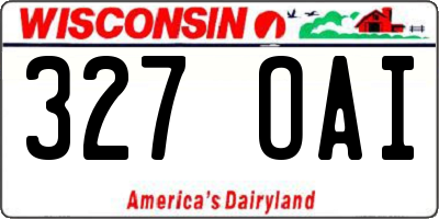 WI license plate 327OAI
