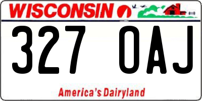 WI license plate 327OAJ