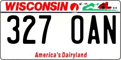 WI license plate 327OAN