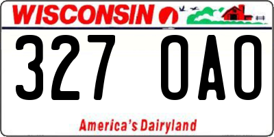 WI license plate 327OAO