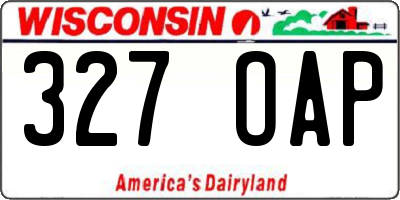 WI license plate 327OAP
