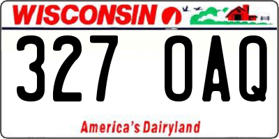 WI license plate 327OAQ