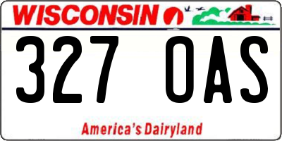 WI license plate 327OAS