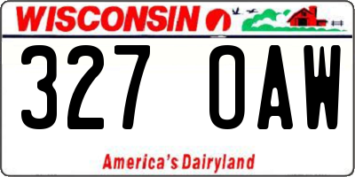 WI license plate 327OAW
