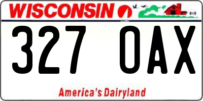 WI license plate 327OAX