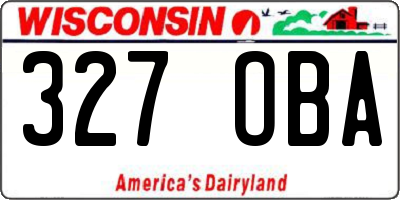 WI license plate 327OBA