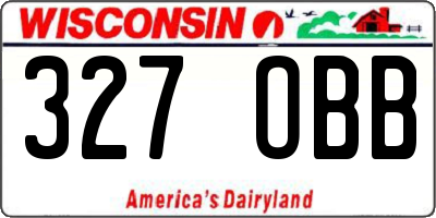 WI license plate 327OBB