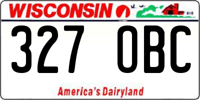 WI license plate 327OBC