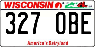WI license plate 327OBE