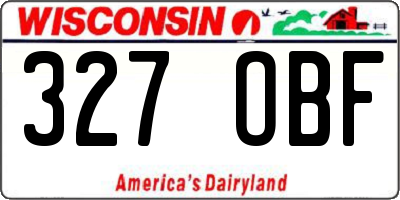 WI license plate 327OBF