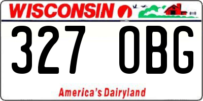 WI license plate 327OBG