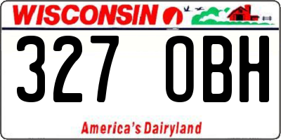 WI license plate 327OBH